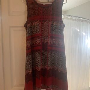 Sophie Max Red Sleeveless Dress / autumn colors / size large